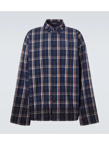 Cămașă Balenciaga din fleece reversibilă albastru