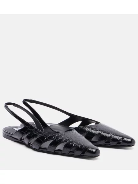 Balerini Alaïa din piele slingback negru