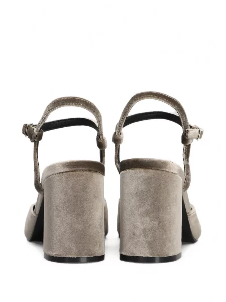 Pantofi cu toc Bibi Lou din piele de căprioară cu cataramă gri