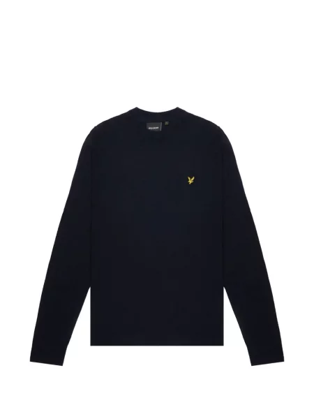 Pulover Lyle & Scott cu autograf albastru