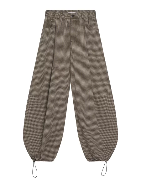 Bershka Hlače z naborki temno / temno siva bež