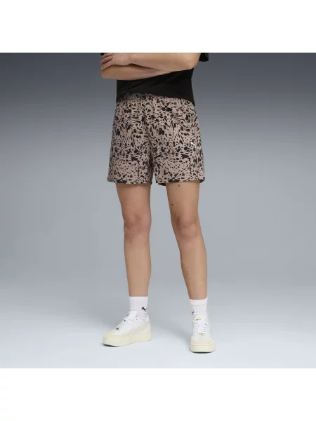 Puma szorty Essential graphic animal beżowe
