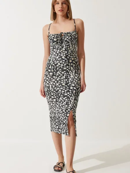 Happiness İstanbul Rochie galben / negru alb