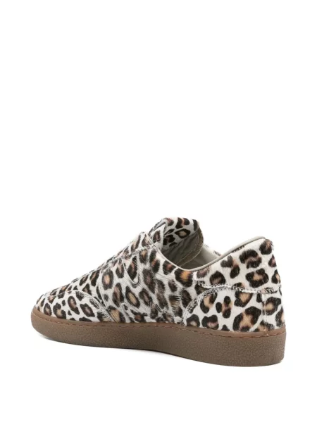 Sneakerși Msgm din piele cu imagine cu model leopard