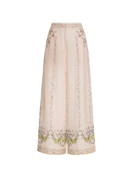 Pantaloni palazzo Agua By Agua Bendita cu model floral cu imagine