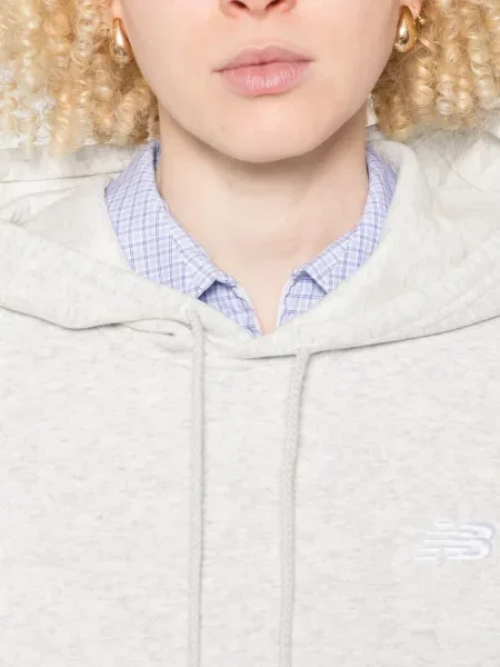 Tricou New Balance cu broderie cu decolteu rotund negru