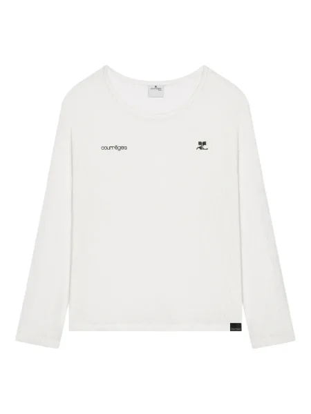 Tricou Courreges lung alb