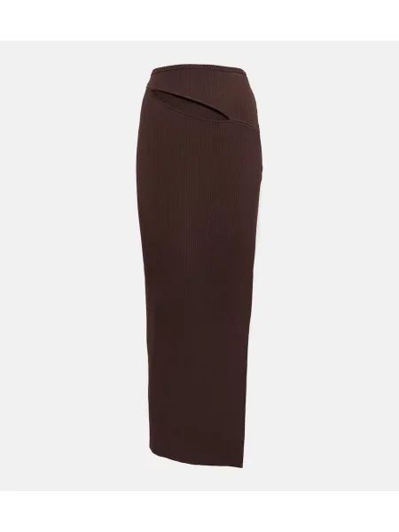 Fusta maxi Christopher Esber cu talie înaltă maro