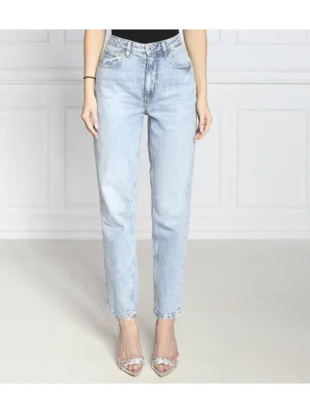 GUESS Blugi MOM JEAN | Tapered fit albastru