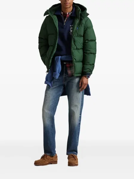 Ριγέ polo Polo Ralph Lauren με κουκούλα με αυτόγραφο λευκό