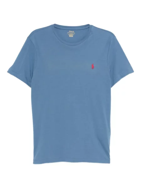Tricou polo Polo Ralph Lauren din jerseu cu decolteu rotund albastru