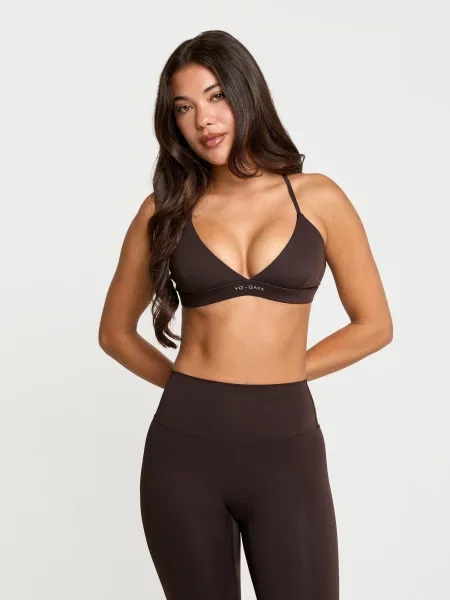 YO-GAYA Αθλητικό σουτιέν Studio Triangle Bra σκούρο καφέ