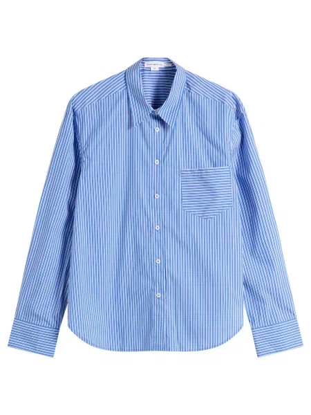 Koszula w paski Good American w paski klasyczna popelinowa biała