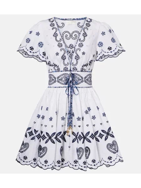 Rochie Camilla cu broderie alb