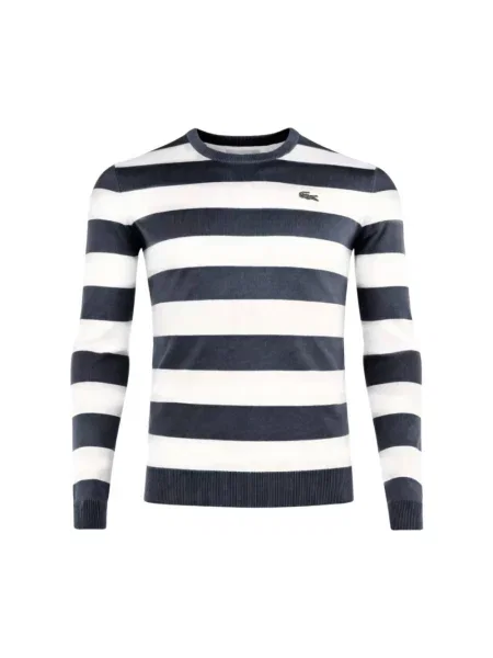 Sweter w kroju regular fit z czystej bawełny Lacoste granatowy
