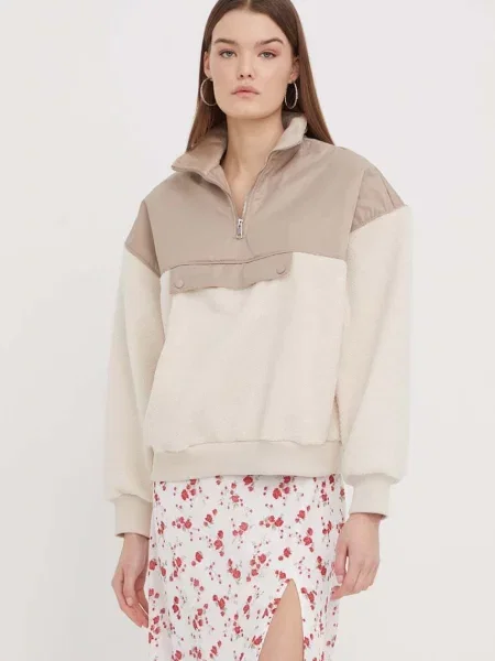 Abercrombie & Fitch bluza gładka beżowy