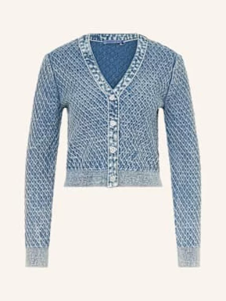 Guess Kardigan Z Ozdobnymi Perełkami I Ozdobnymi Kamykami blau niebieski