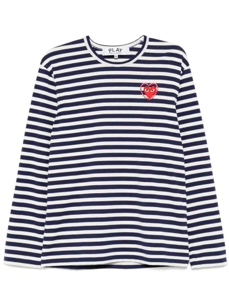 Tricou Comme Des Garcons Play cu dungi alb