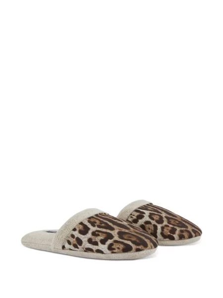 Raštuotos kilpinis kambarinės šlepetės Dolce & Gabbana leopardinės