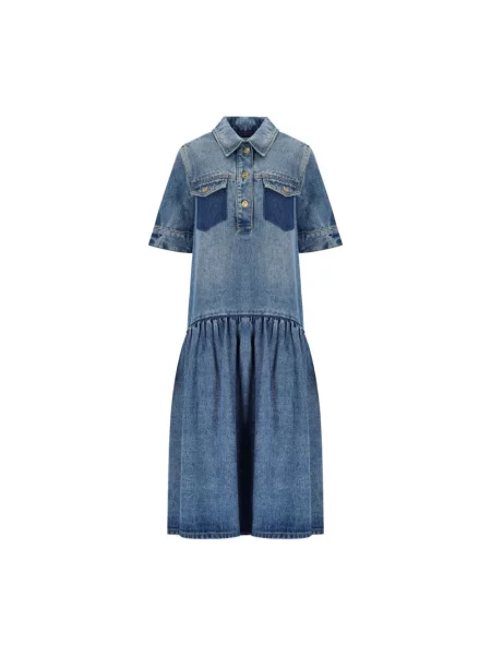 Sukienka jeansowa Ganni niebieska