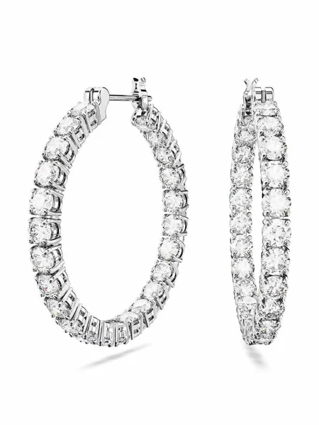 Swarovski Cercei argintiu / transparent albastru
