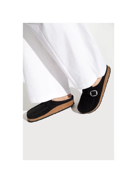 Klapki Birkenstock zamszowe czarne