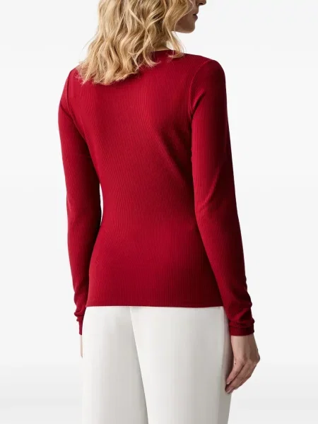 Lung tricou Guess tricotate roșu