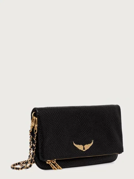 Zadig&Voltaire crossbody torbica usnjena črna