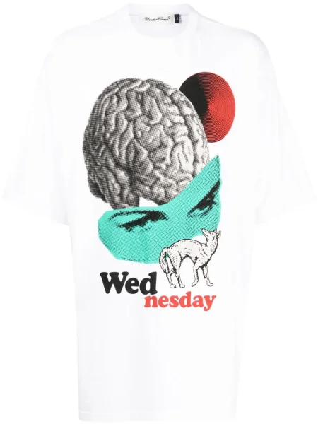 Tricou Undercover cu imagine alb