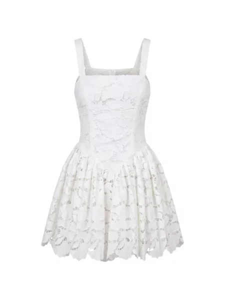 Rochie Nicholas fără mâneci din dantelă alb