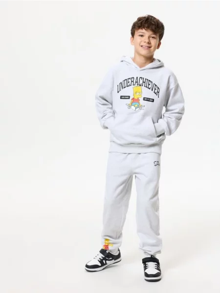 Sinsay Tepláky loose jogger The Simpsons šedá