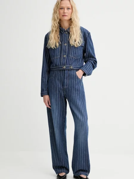 MUNTHE jeansy SHIMO high waist niebieskie