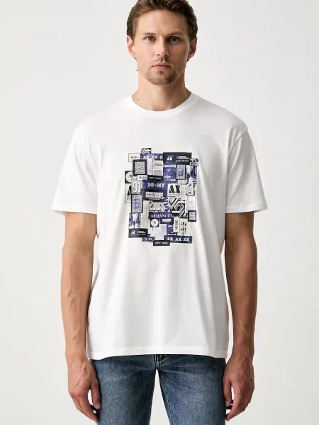 Armani Exchange tricou pentru bărbați din alb