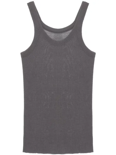 Dzianinowa podkoszulka Quira prążkowana szara