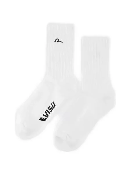 Șosete Evisu cu broderie alb