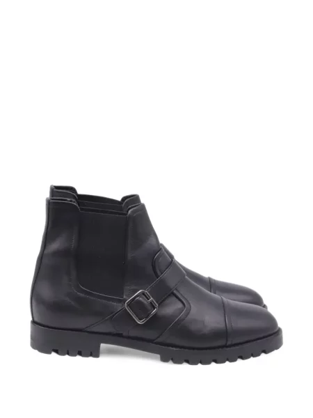 Cizme scurte Manolo Blahnik cu cataramă cu bretele negru