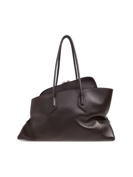 Torebka skórzana The Attico skórzana brązowa