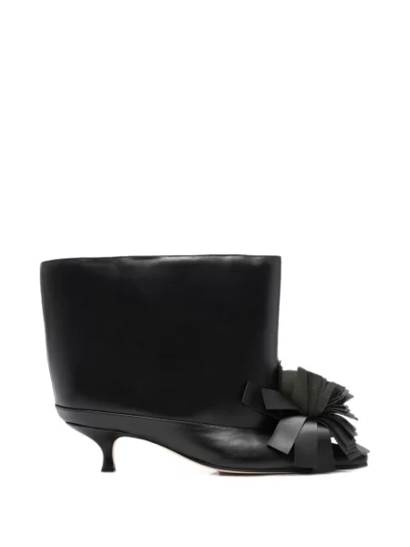 Cizme scurte A.w.a.k.e. Mode din piele cu model floral negru