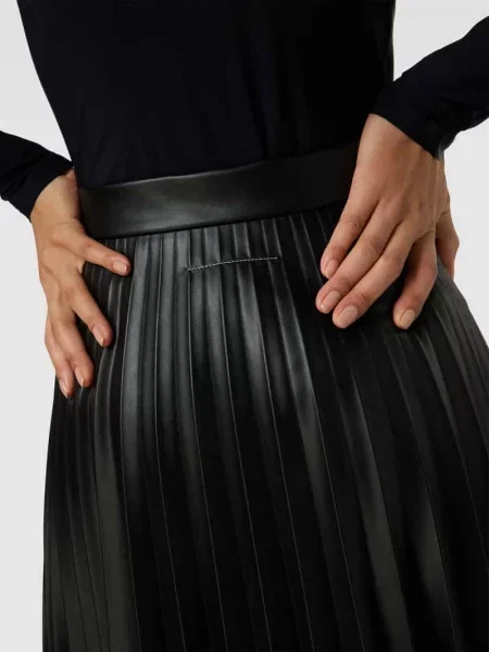 Spódnica midi w skórzanym wyglądzie Mm6 Maison Margiela czarna