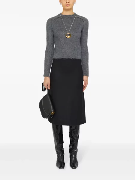 Megztinis Jil Sander apvaliu kaklu pilka