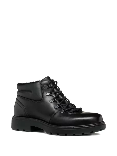 Botine Geox cu șireturi din piele negru
