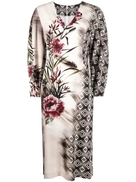 Rochie midi Alberta Ferretti cu model floral cu imagine negru