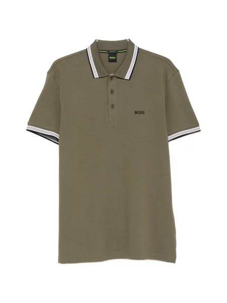 Tricou polo Boss cu autograf verde