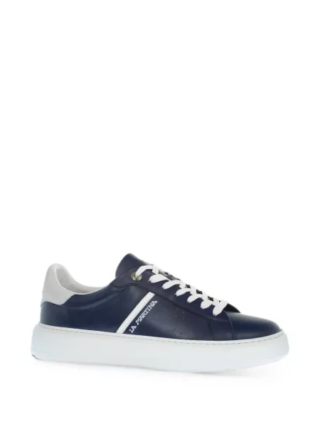 Sneakerși La Martina din piele cu imagine albastru