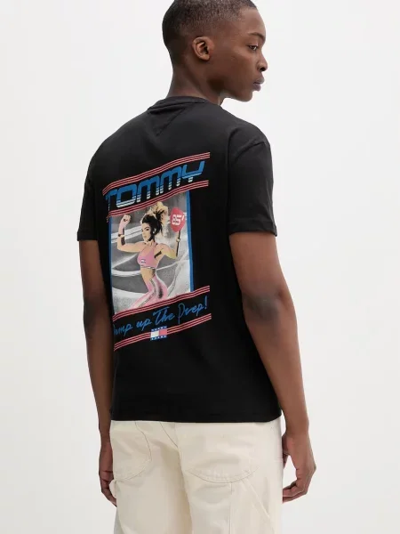 Tommy Jeans T-shirt ανδρικό μαύρο