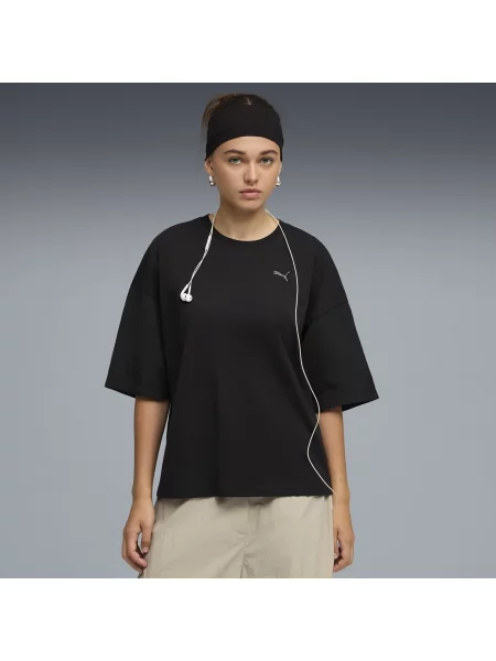 PUMA koszulka oversize HER Odzież S czarny