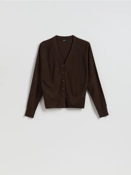 Reserved Cardigan cu adaos de lână maro-închis maro