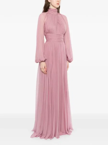 Maxi rochie maxi Zuhair Murad de mătase de costum roz