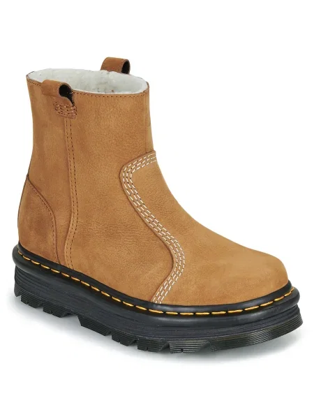 Púštne členkové topánky Dr. Martens z nubuku hnedá