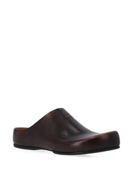 Papuci tip mules Miu Miu din piele maro
